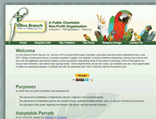 Tablet Screenshot of olivebranchparrotrescue.org